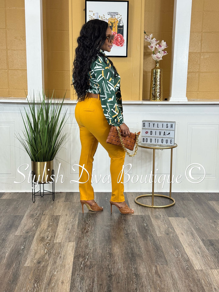 Mya Ankle Pants (Mustard)