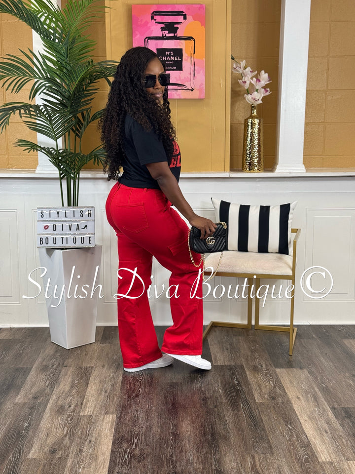 London Cargo Jeans (Red)