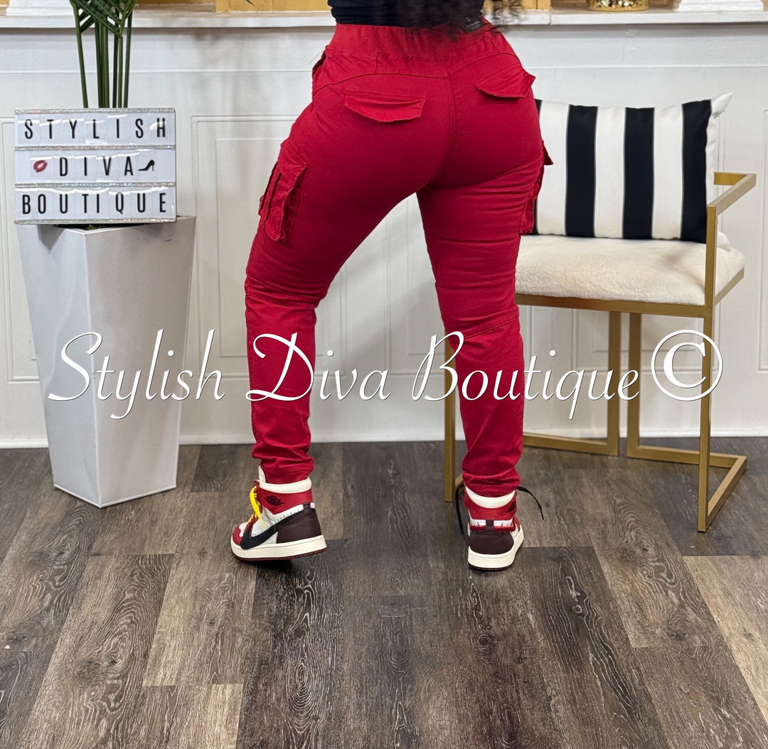 Kima Cargo Joggers up to 3XL (Red)