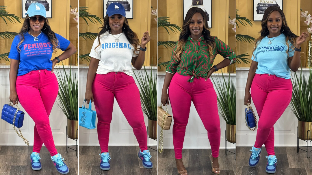So Curvy Stretch Skinny Jeans up to 2XL (Fuchsia Pink)