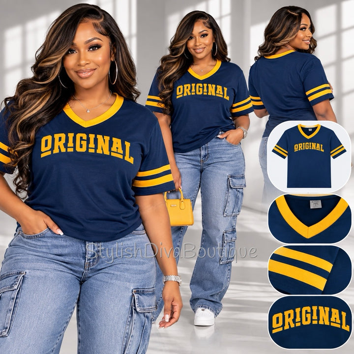 ORIGINAL Varsity Tee (Navy/Gold)