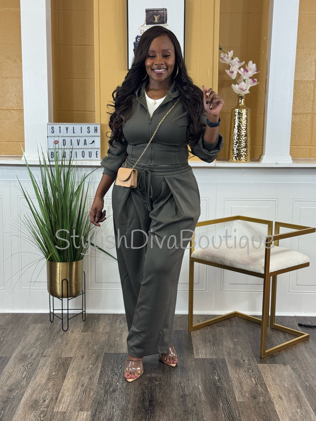 Off Duty Chic Barrel Leg Set (Olive)