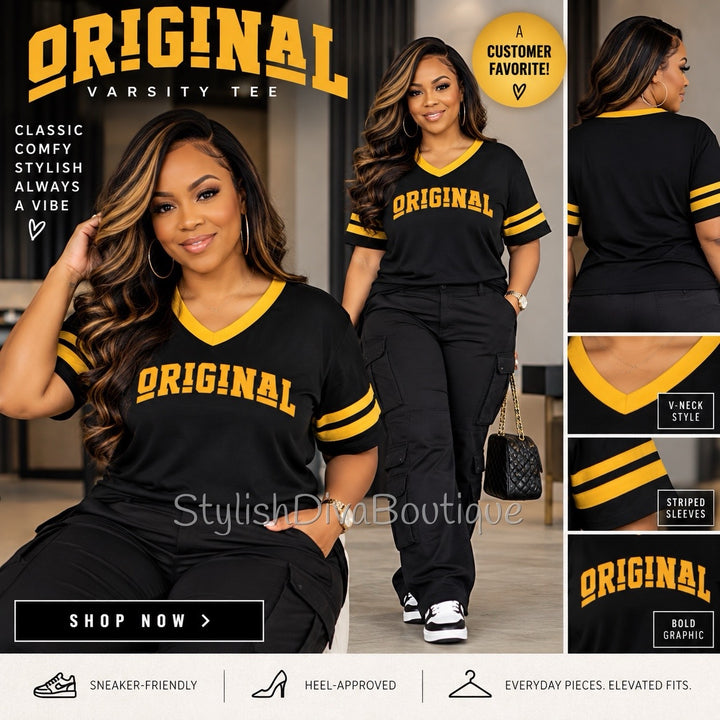 ORIGINAL Varsity Tee (Black/Gold)