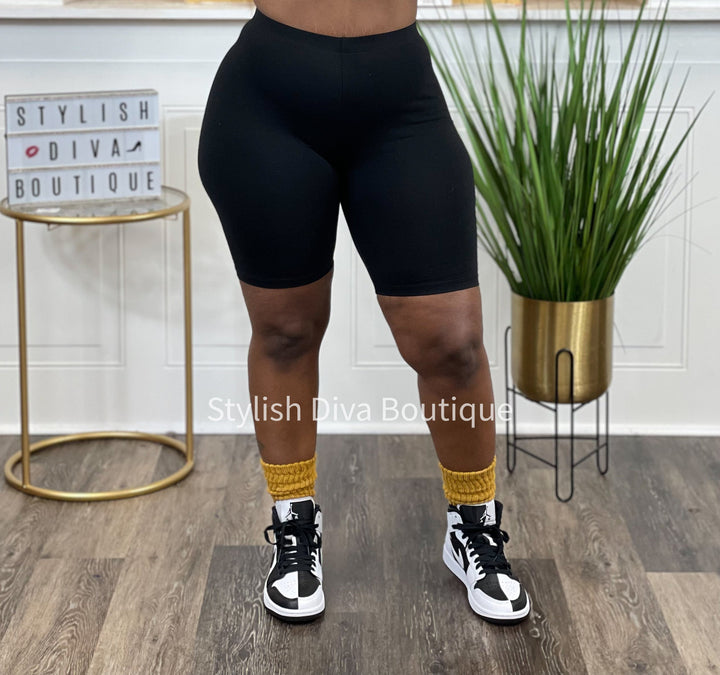 Butter Soft Biker Shorts up to 3XL (Black)