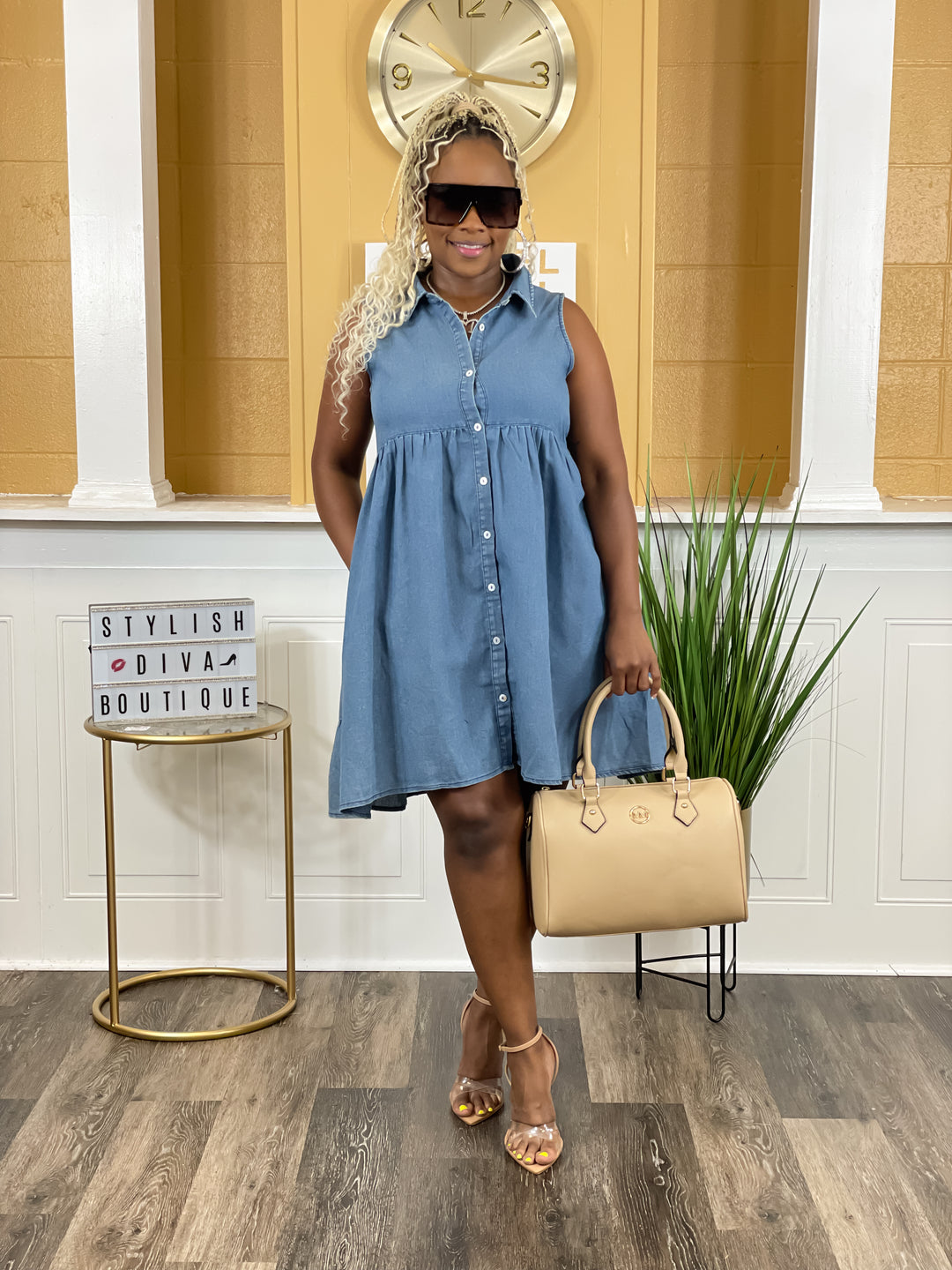 Sidney Washed Denim Dress