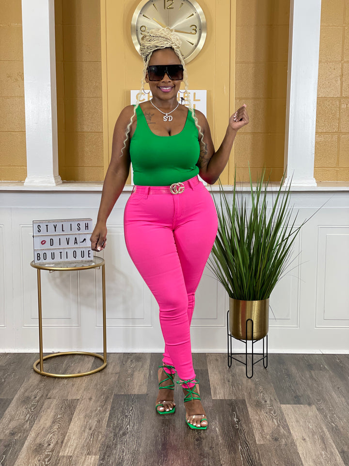 So Curvy Stretch Skinny Jeans up to 2XL (Neon Hot Pink) ***PREORDER