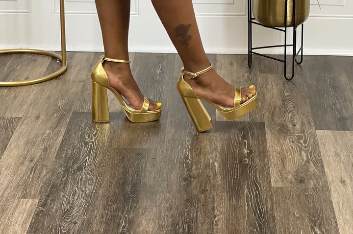 Macie Platform Heel (Gold)