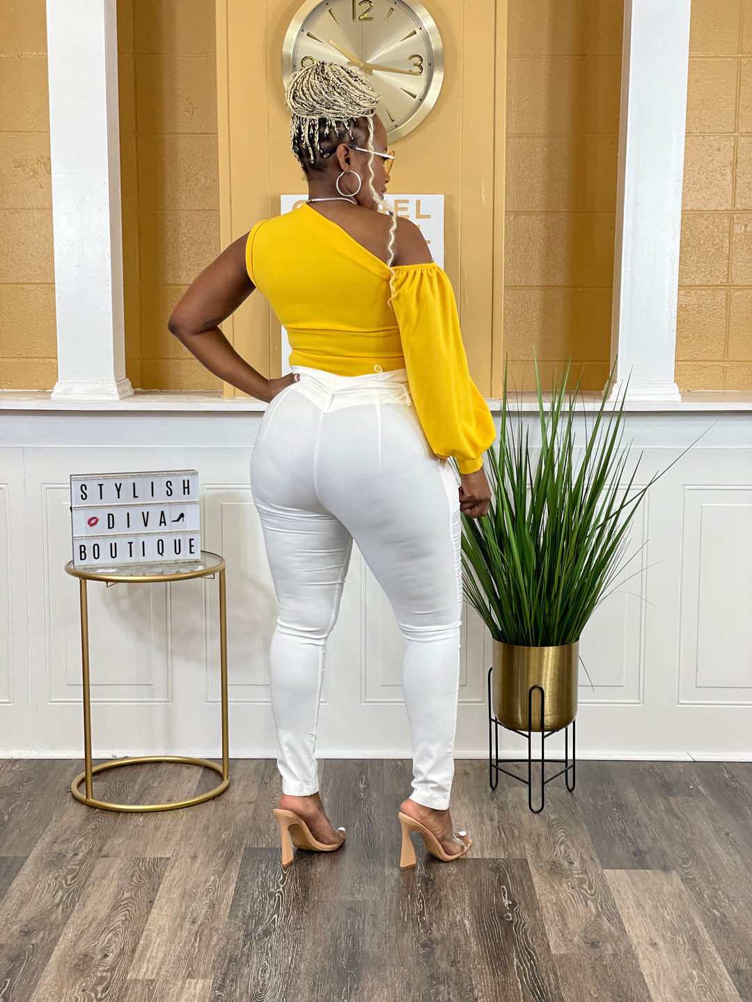 Tracee One Shoulder Top (Mango Yellow)