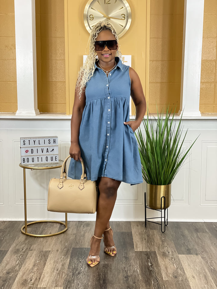 Sidney Washed Denim Dress