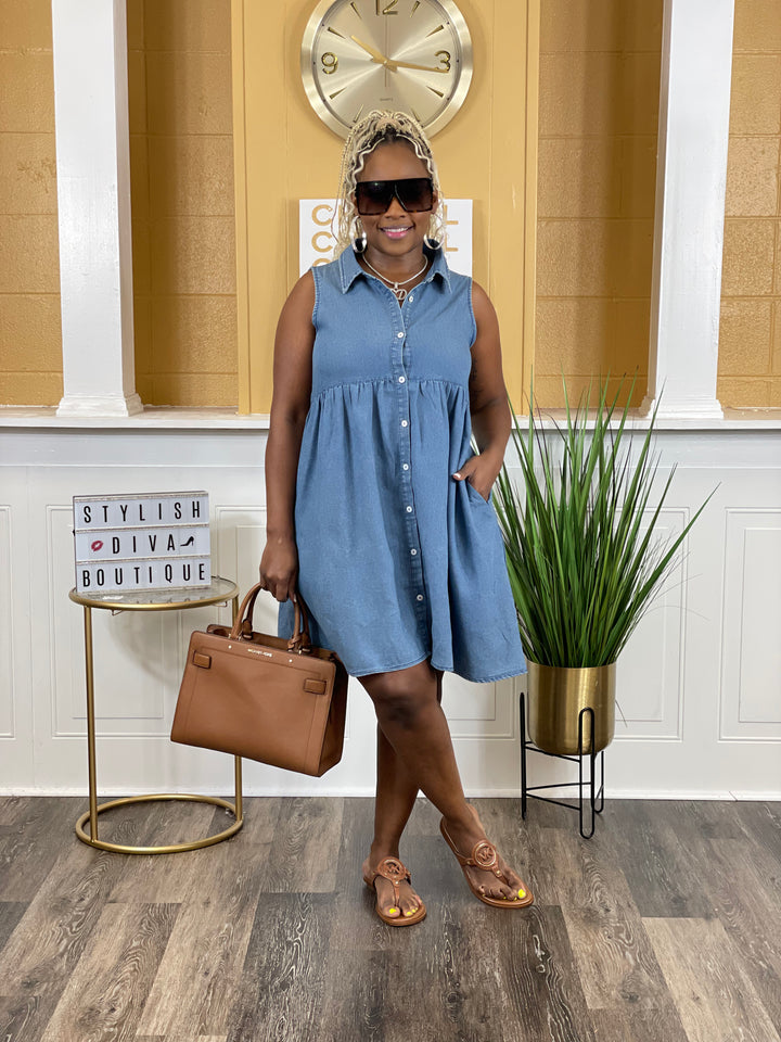 Sidney Washed Denim Dress