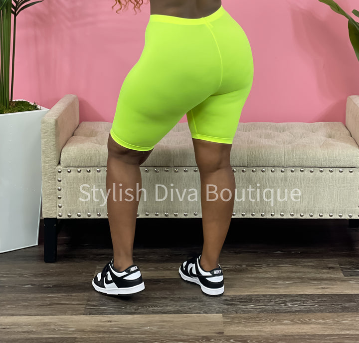 Butter Soft Biker Shorts up to 3XL (Neon Yellow)