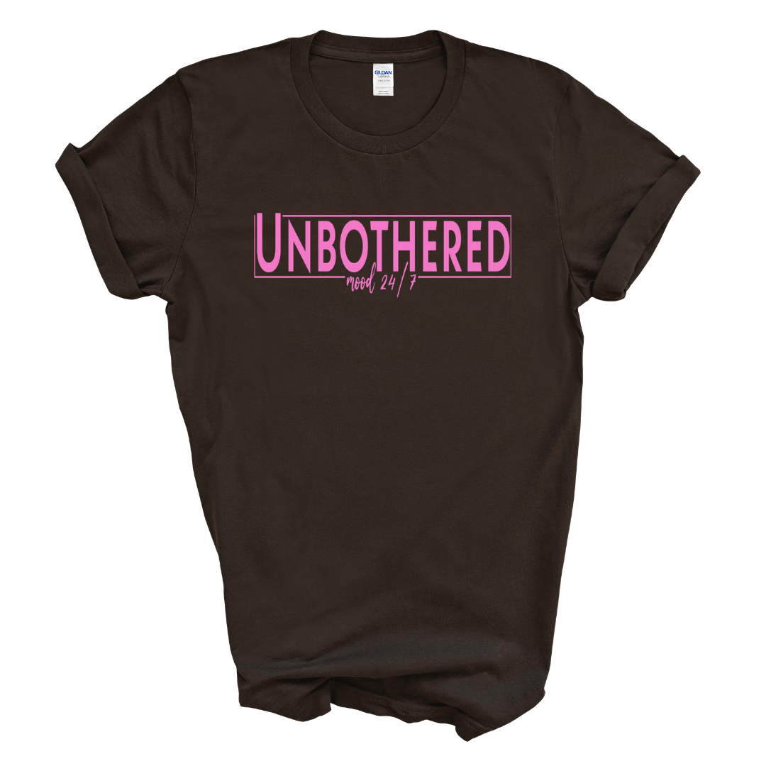 Unbothered Graphic Tee (Bright Pink Print)