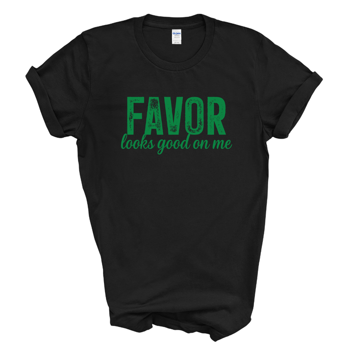 FAVOR looks good on me Graphic Tee (Green Print)