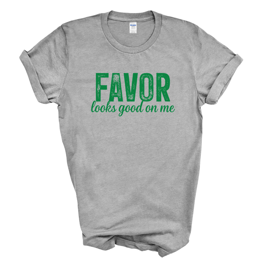 FAVOR looks good on me Graphic Tee (Green Print)