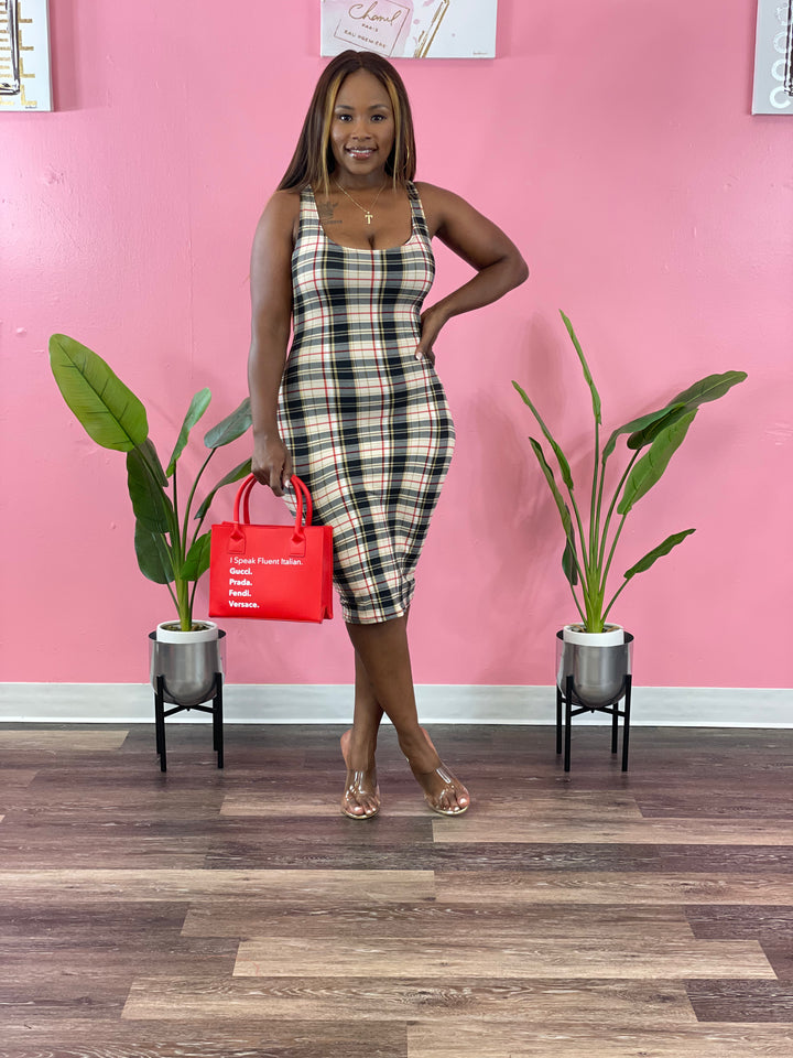 Bia Plaid Midi Dress
