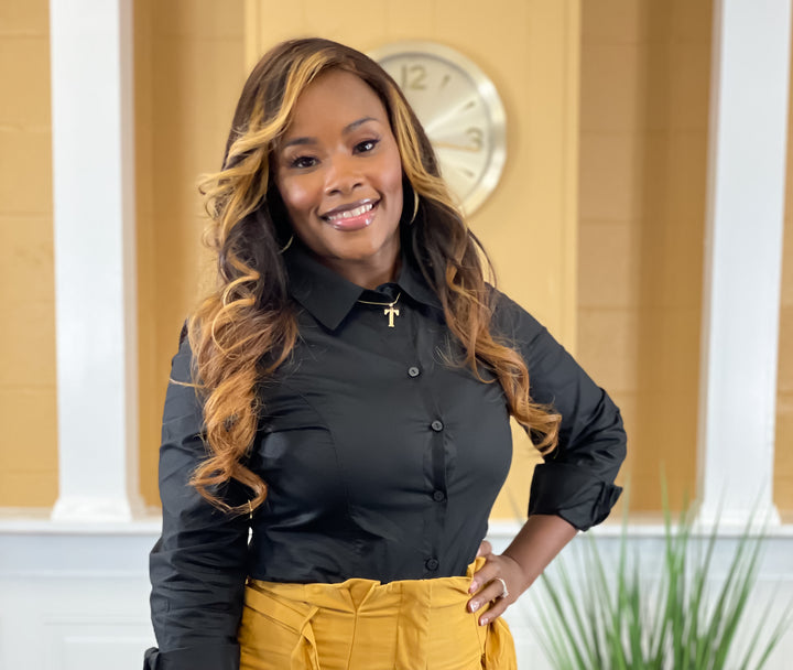 Button Down L/S Bodysuit (Black)