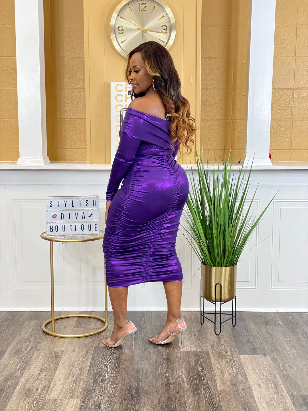 Gleaming Desire Dress up to 3XL (Purple)