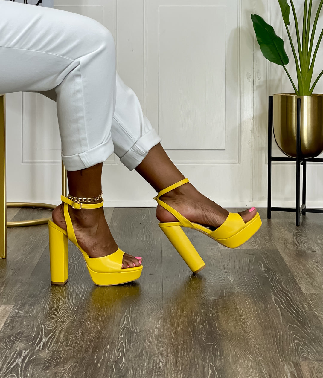 Angela Platform Heel (Yellow)