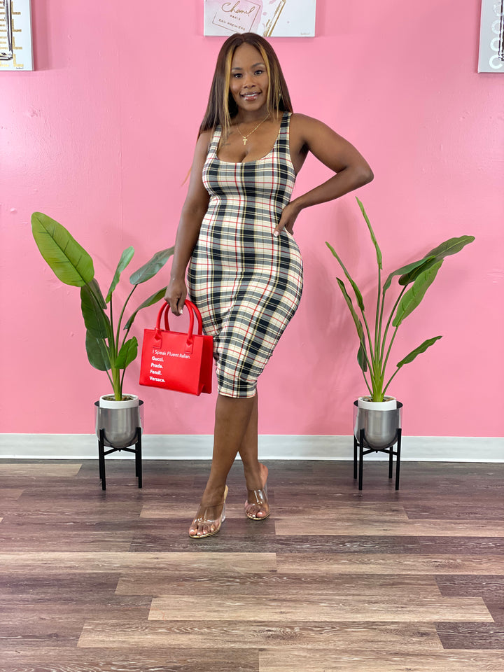 Bia Plaid Midi Dress