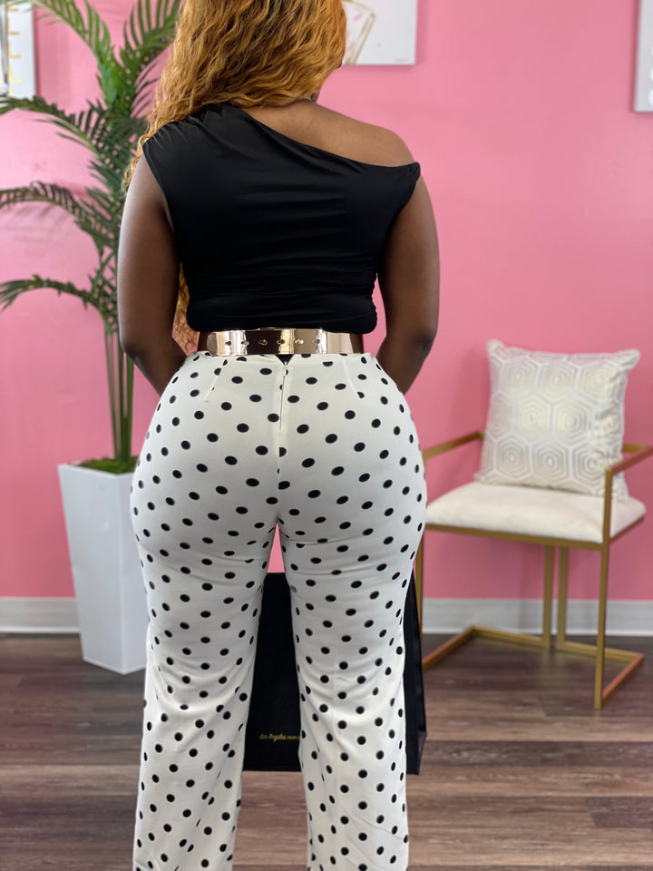 Gina Polka Dot Pants (White)