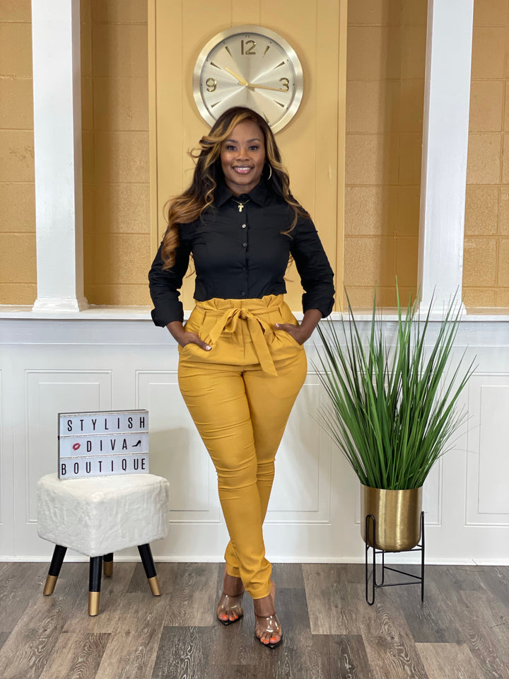 Button Down L/S Bodysuit (Black)