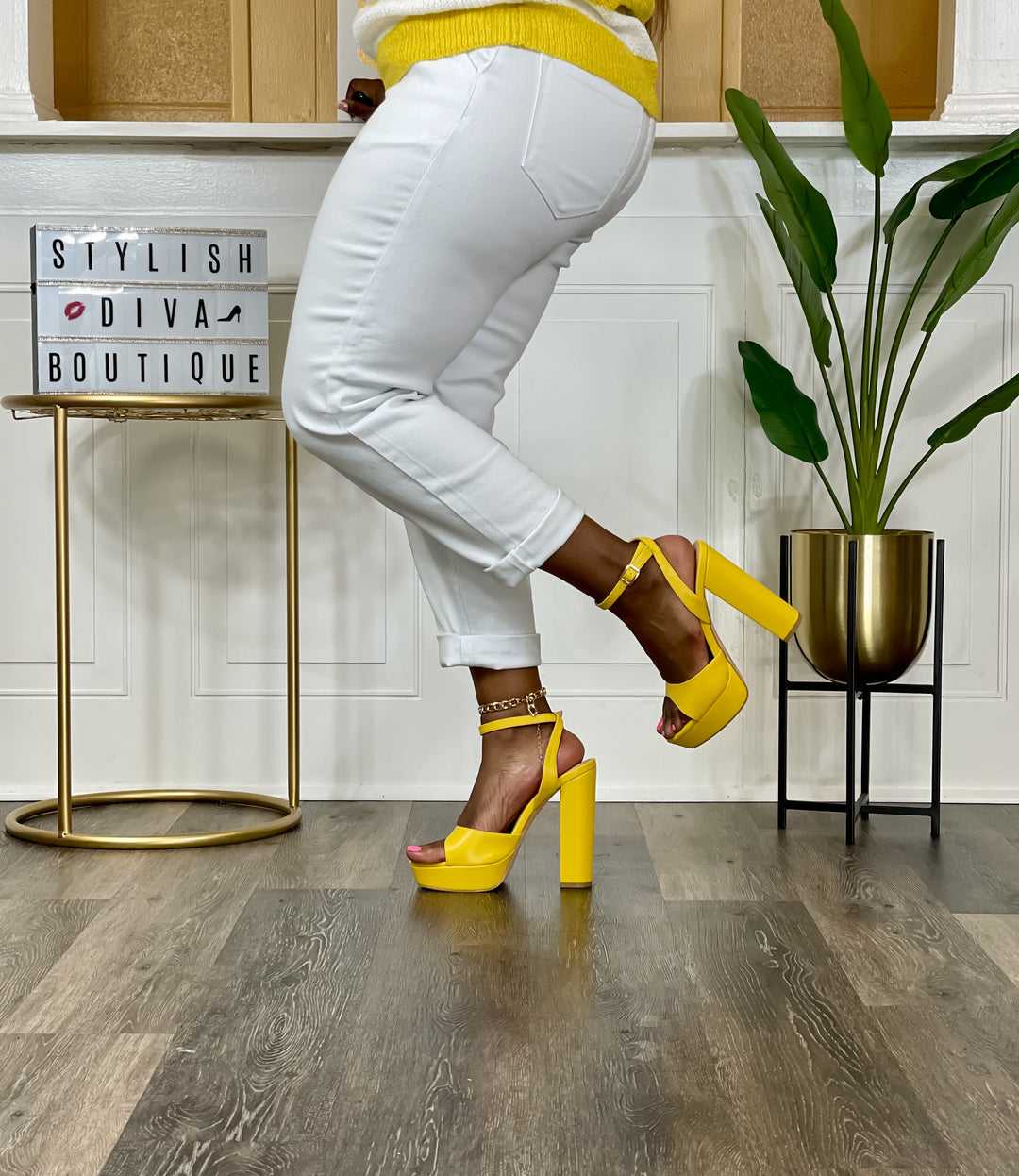 Angela Platform Heel (Yellow)